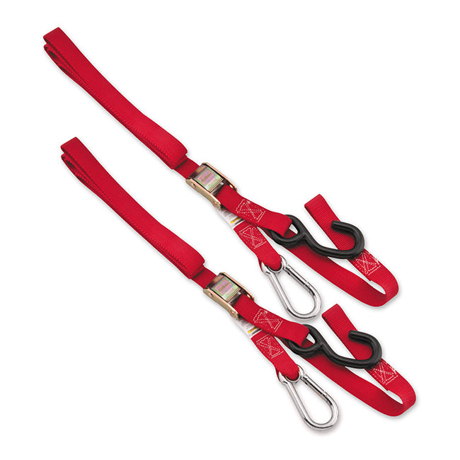 TIE DOWNS - 38 MM - 3 COLOURS OPTIONS WITH CARABINER END