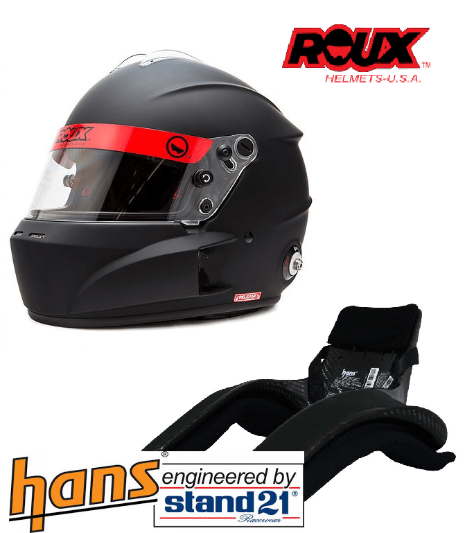 COMBO DEAL Roux R-1 Helmet &/ Club Stand 21 Hans & Posts